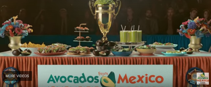 Super bowl Sunday's "Avocados from Mexico"